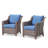 Littlerock Outdoor Patio Wicker Chair With Cushions (Set of 2)-1469051099