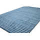 Campari Striped Hand Loomed Wool Azure/White Area Rug