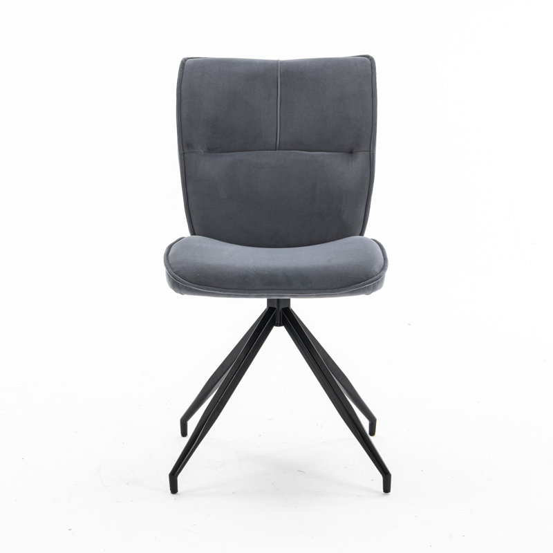 Fairgrove 49cm H Velvet Upholstered Side Chair, Grey, 4