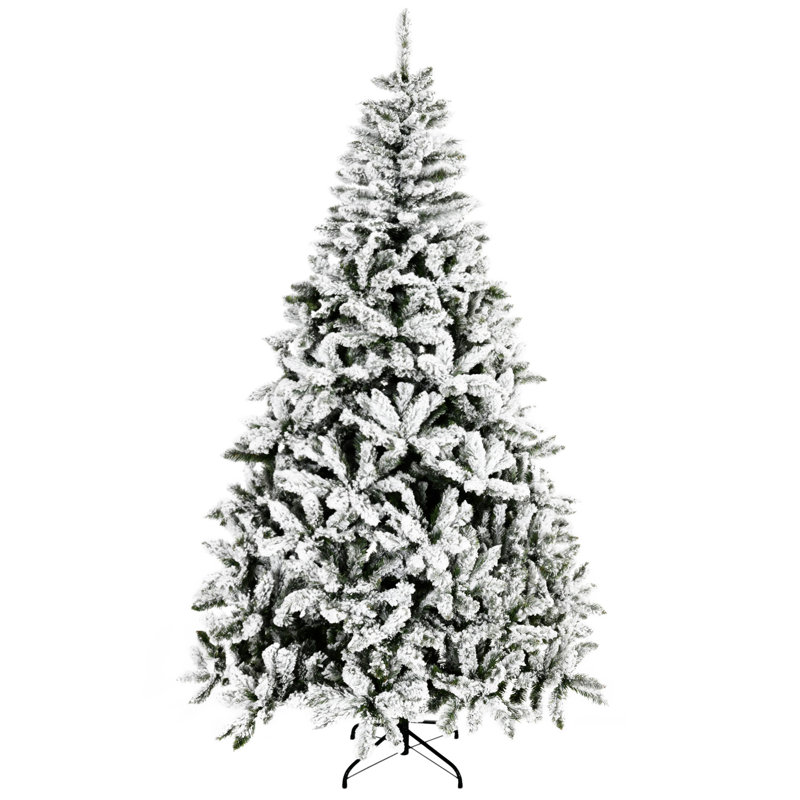 Grand sapin de Noël artificiel enneigé avec branches réalistes, 7.3'