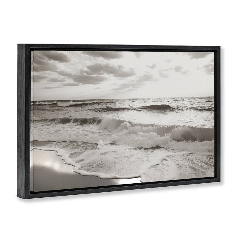 Cadre flottant Beach View Reverie, design par Decent Exposures, H 17 po x l 25 po, Cadre flottant noir de jais