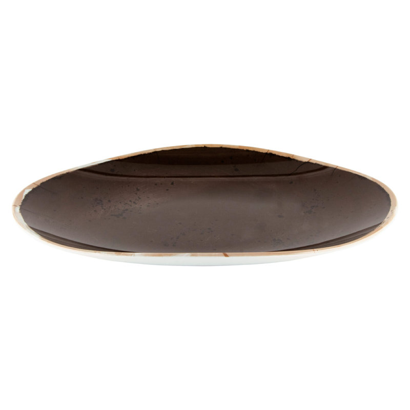 Le GE Plateau de service robuste en plastique et en mélamine ovale incassable, 18 po x 13 po, crème de poterie, 18 po x 13 po