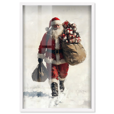 Décoration de Noël de Noël, livraison encadrée, par Shadowbox, cadre blanc, 21 x 31