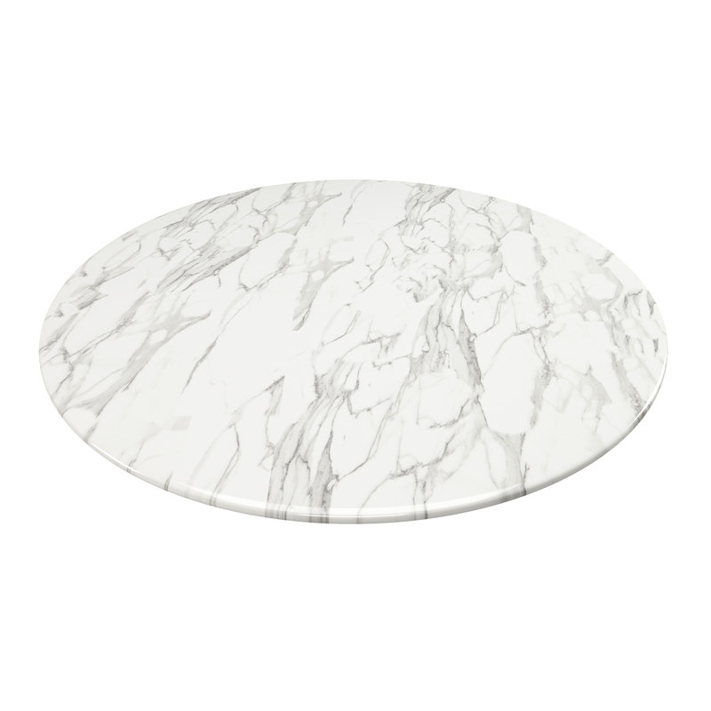 Modholic Tulip 40" Marble Dining Table, Gold Base, 29.5" W x 40" L, Gold