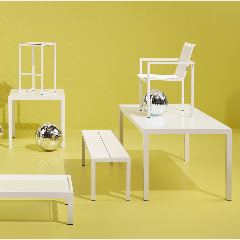 Skiff Outdoor Dining Table, White, 35" D x 35" L