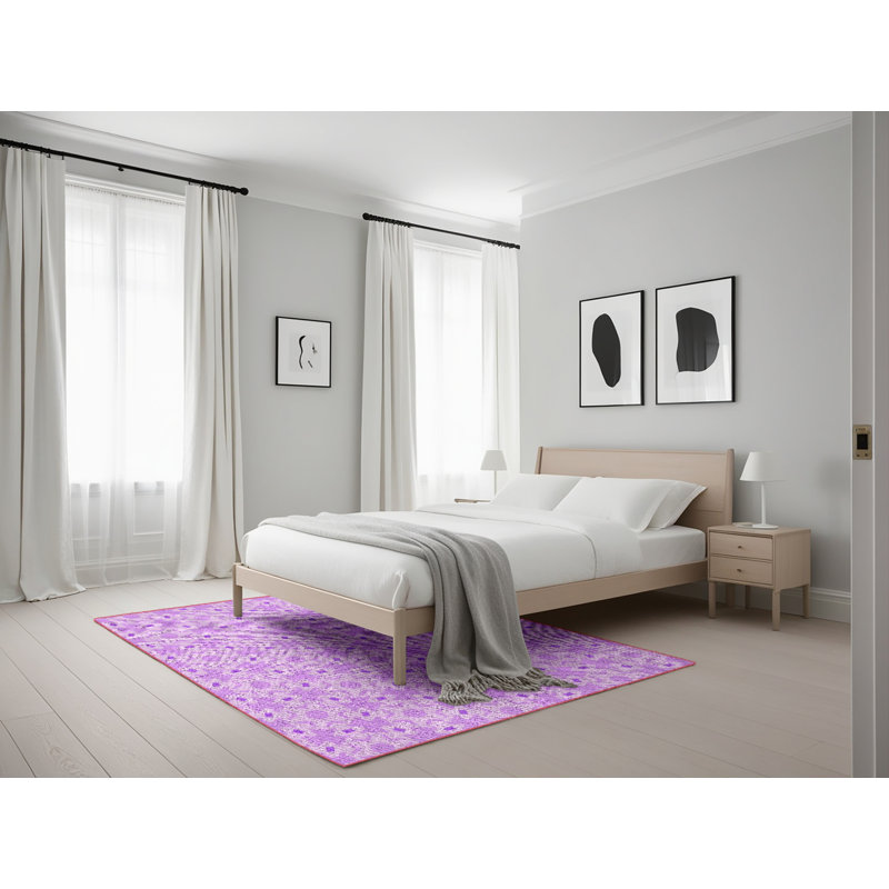 Tapis violet Power Loom, Rectangle 5 pi x 7 pi