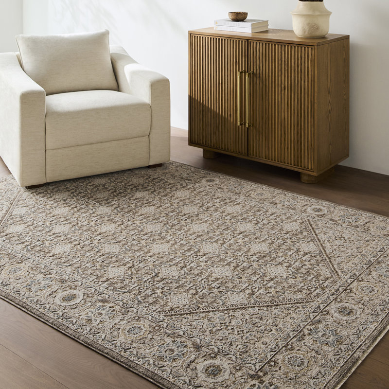 Moroccan Area Rug, Grey/Taupe/Brown, Rectangle 200 x 290 cm