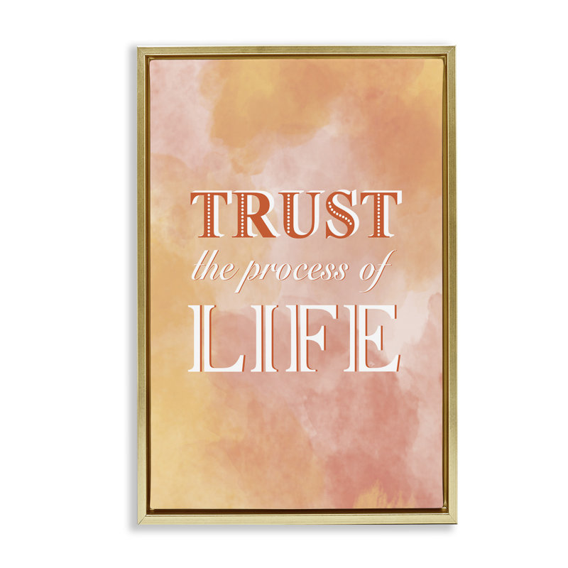 Cadre flottant Trust The Process Of Life, design par Martina Pavlova, H 25 po x l 17 po, Cadre flottant métallique doré