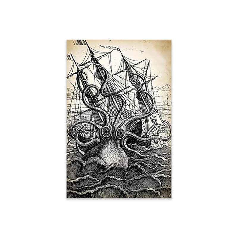 Kraken - impression sans cadre, H 24 po x l 16 po x P 0,25 po