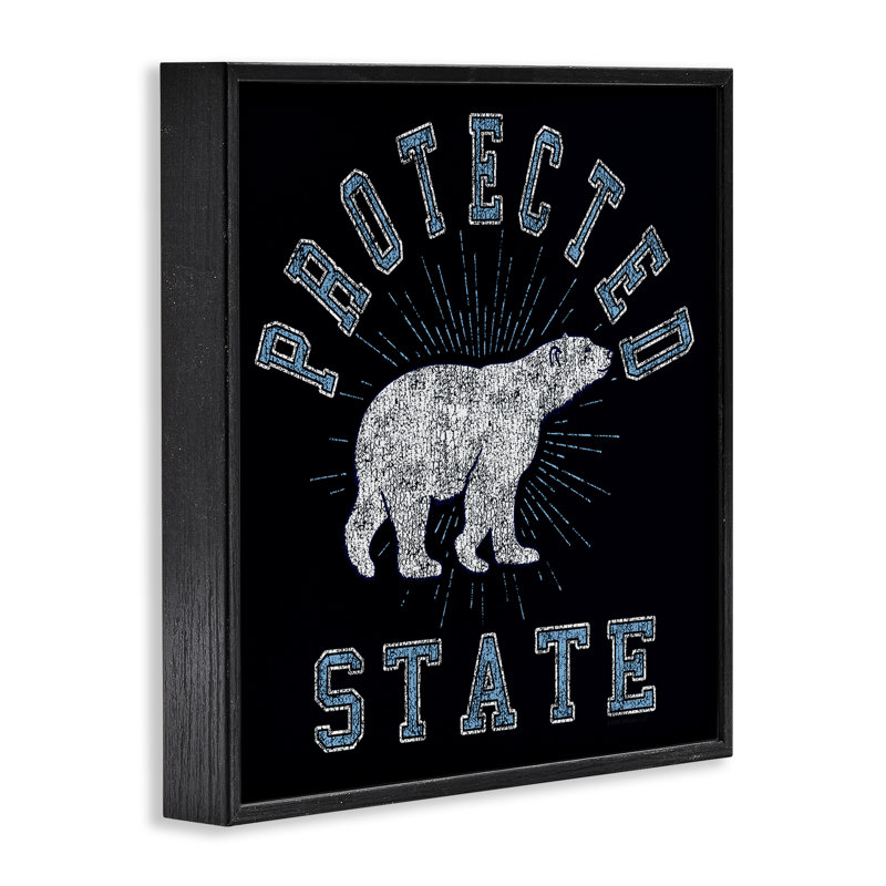 Giclée d'art protégée par un ours polaire par Spirit Animals / Life Is High, Giclée encadrée noir minuit, H 17 po x l 17 po