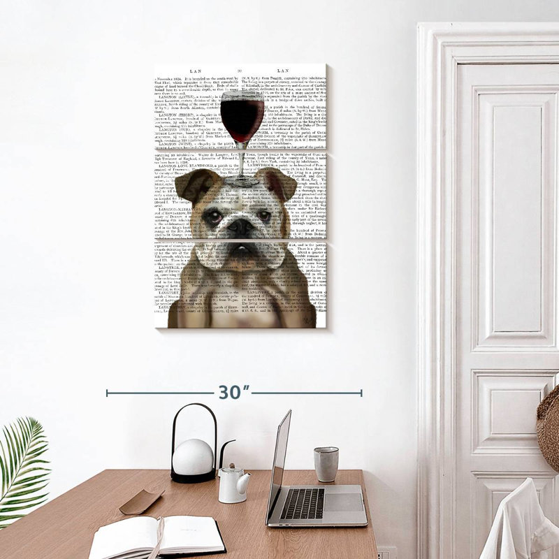 Bouledogue anglais au vin Brampt Dog, H 32 po x l 20 po