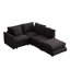 Canapé modulaire avec repose-pieds et trois coussins-391091974