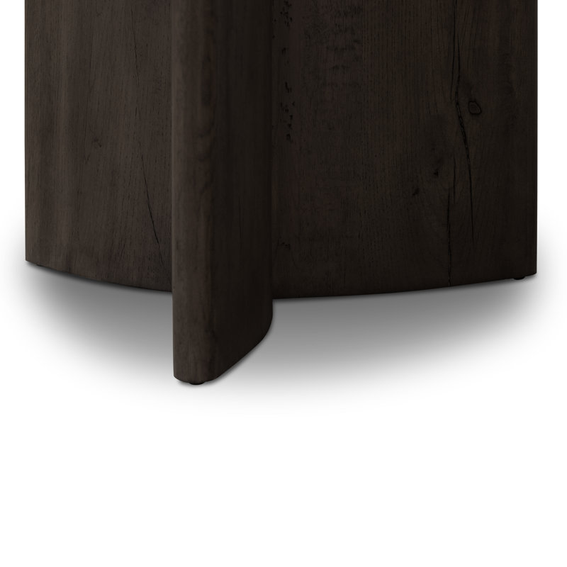toli End Table - Italian White Marble, White Marble/Smoked Black