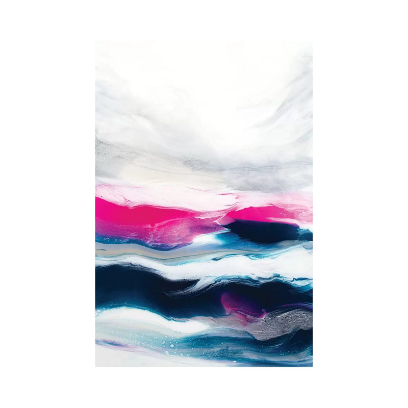 Fuchsia Wave Part 1 par Spell rebond Fine Art - impression d'art graphique, Pas de tapis, Toile tendue, 18" H x 12" W x1.5" D