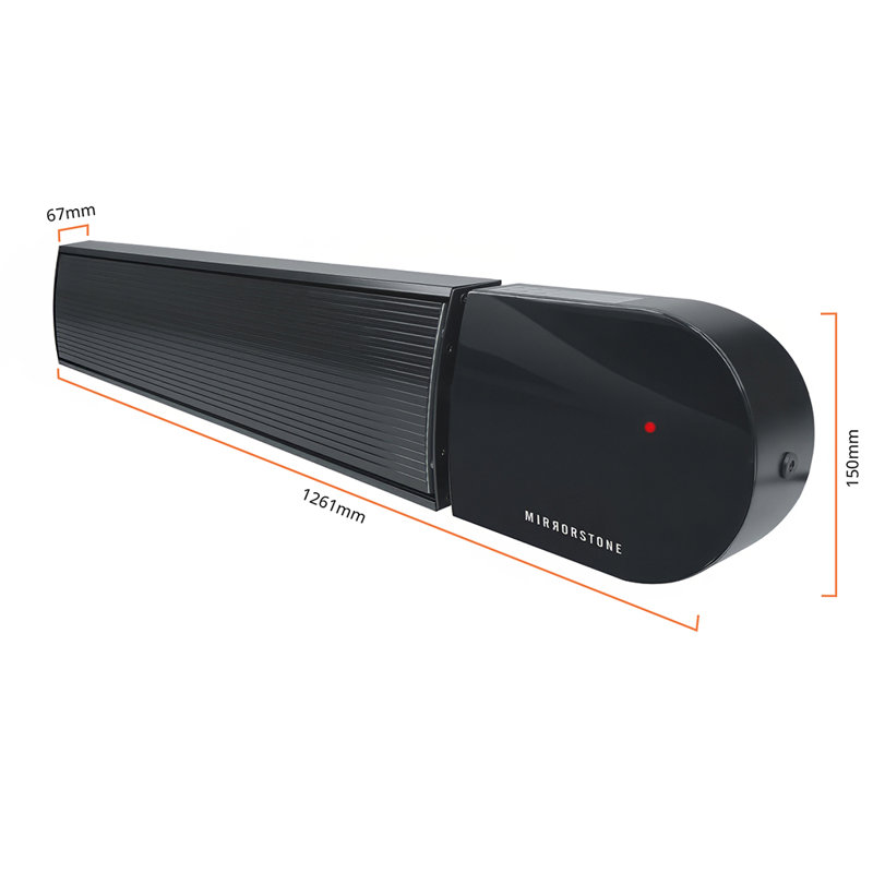 Ionis Infrared Bar Heater (Non Remote), Black, 87" H x 1261" W x 150" D