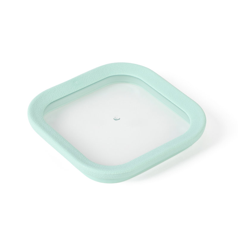 Clear Stackable BPA-Free Plastic Food Storage Set with Aqua Lids