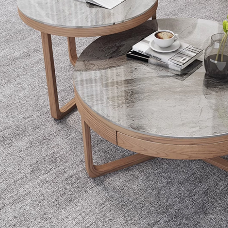 Ensemble de tables basses Design Sense Rock Plate, Gris clair