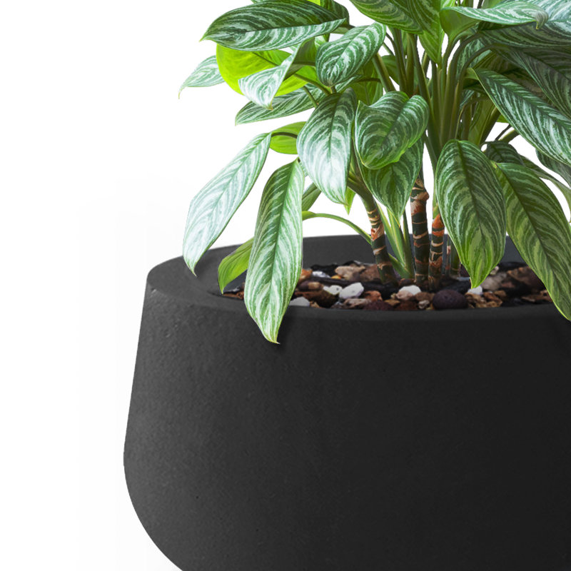 Grand pot à fleurs rectangulaire en béton avec trous de drainage Durx-Litecrete