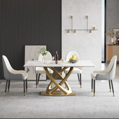 Zagan 6 - Person Pedestal Dining Set