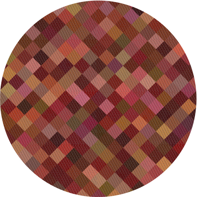 Tapis géométrique brun clair, Rond 4 pi