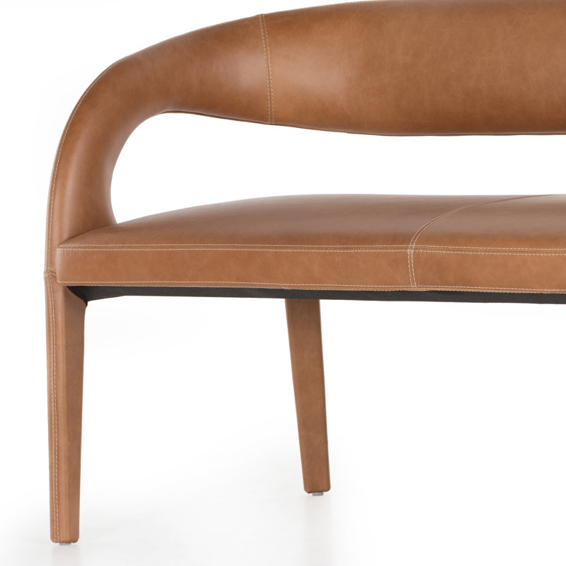 Hawkins Upholstered Dining Bench, Sonoma Butterscotch Genuine Leather
