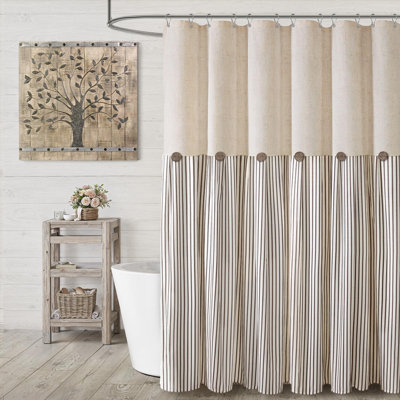 Rideau de douche en lin Farmhouse