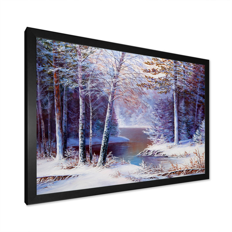 «Sunshine Through Snowy Winter Landscape», reproduction d'art sur toile, H 8 po x l 12 po x P 1 po