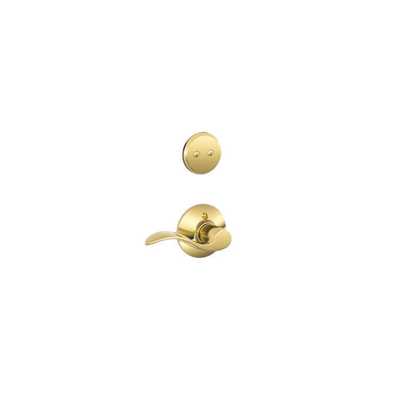 Accent Inactive Interior Lever Dummy Entry Set (Exterior Portion Sold Separately), Bright Brass, Right