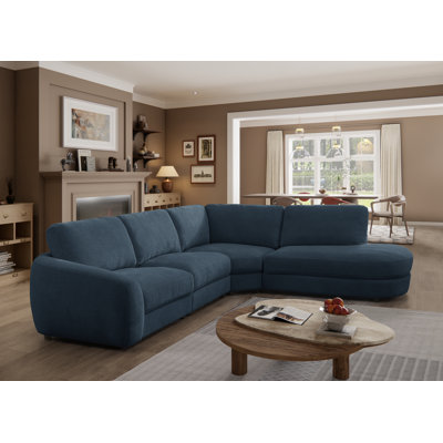 Modern Style Wedge Chaise Sectional