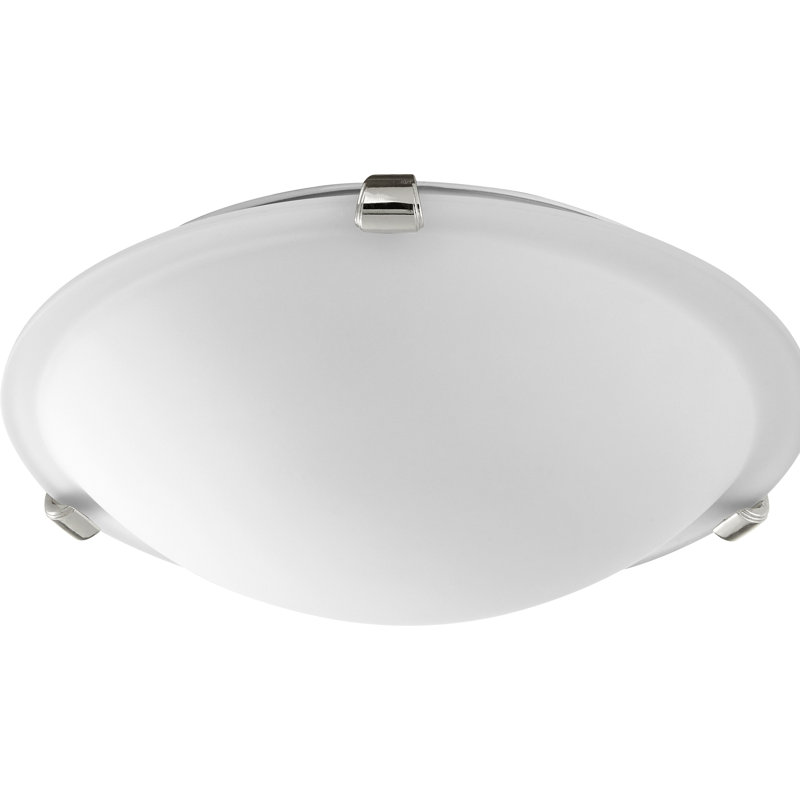 Hilbert Glass Flush Mount, Polished Nickel