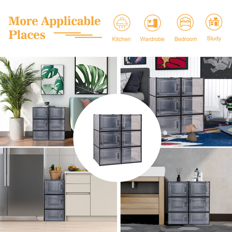 6 Pair Stackable Shoe Storage Box