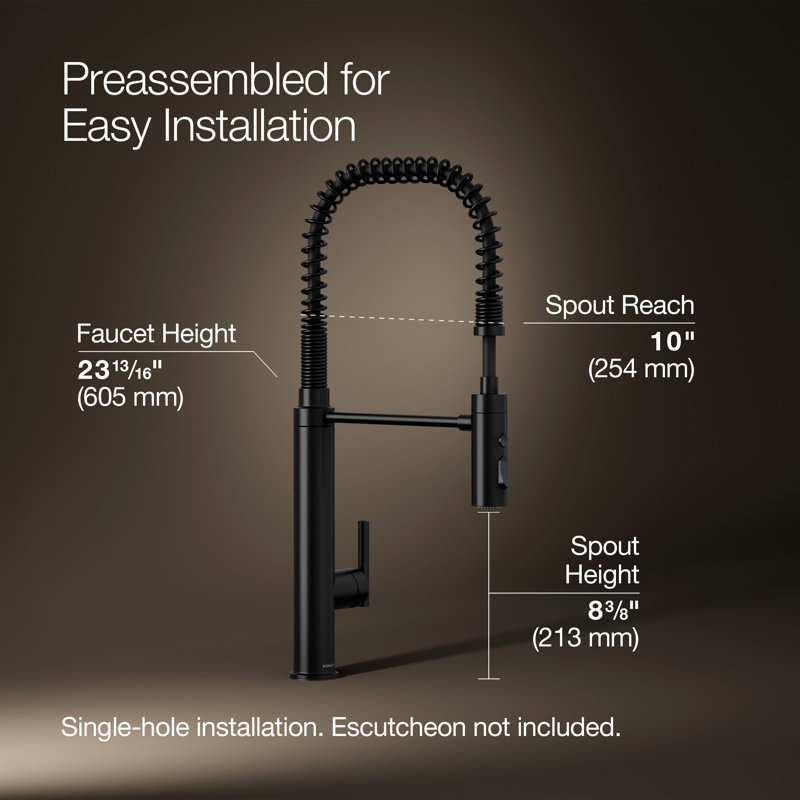 Purist® Pull Down Single Handle Kitchen Faucet, Matte Black
