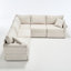 Canapé modulaire en L à 5 places avec revêtement en tissu moelleux beige et structure de soutien solide-437710648