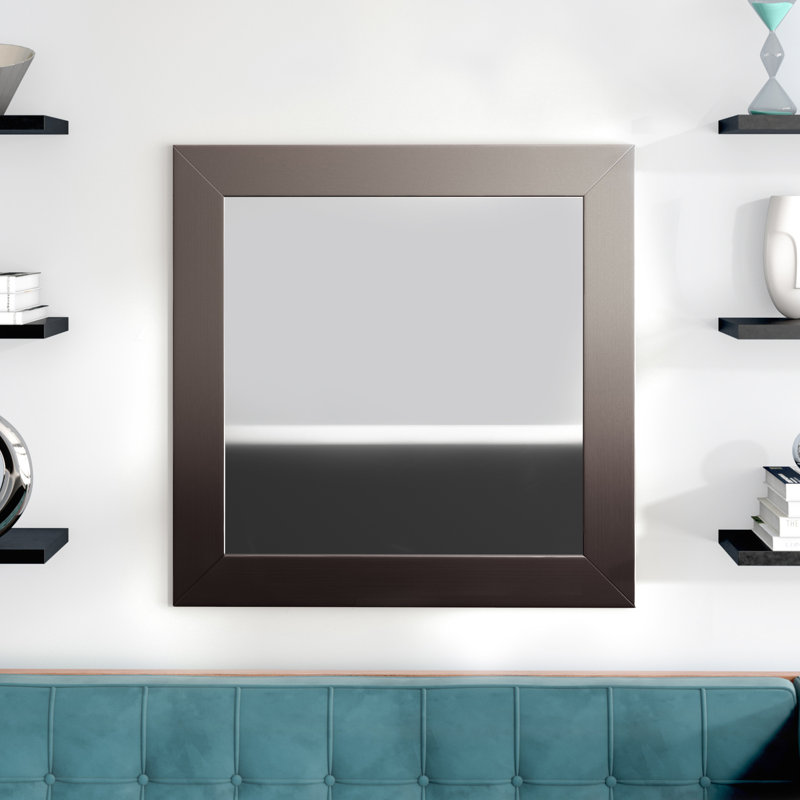 Solid Wood Flat Wall Mirror, 20" H x 20" W