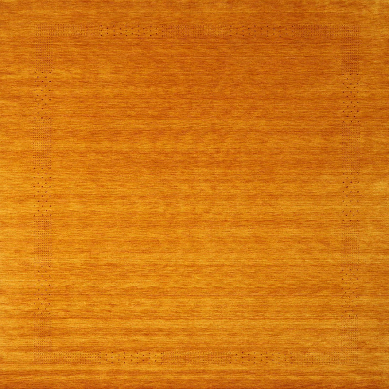 Tapis contemporain jaune, Carré 7 pi x 7 pi