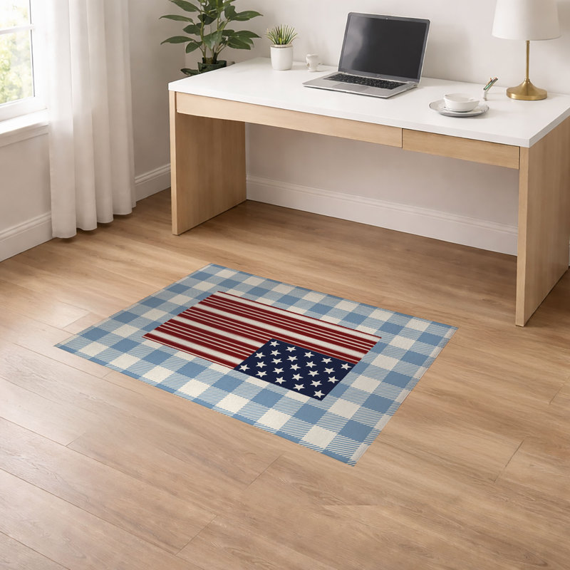 Tapis de sol antidérapant Star, Bleu, L 60 po x P 84 po