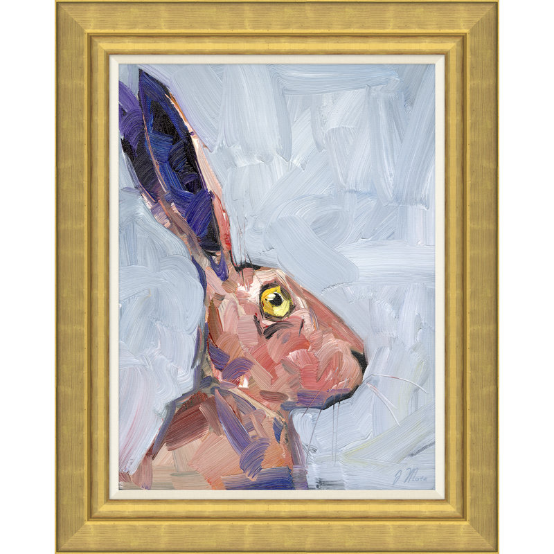 The Rabbit Painting by Joseph Mota, Gold Framed Canvas, No Mat