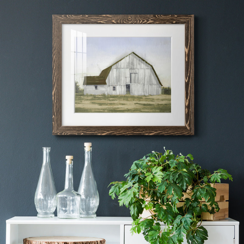 Barn II - reproduction de photo sur papier encadrée, H 20 po x l 17 po x P 1,5 po, Encadré de bois de noyer