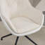 Swivel Vanity Chair White Faux Leather, 360° Auto-Return Home Office Accent Armchair with Stain-Resistant Ergonomic Seat-149113806