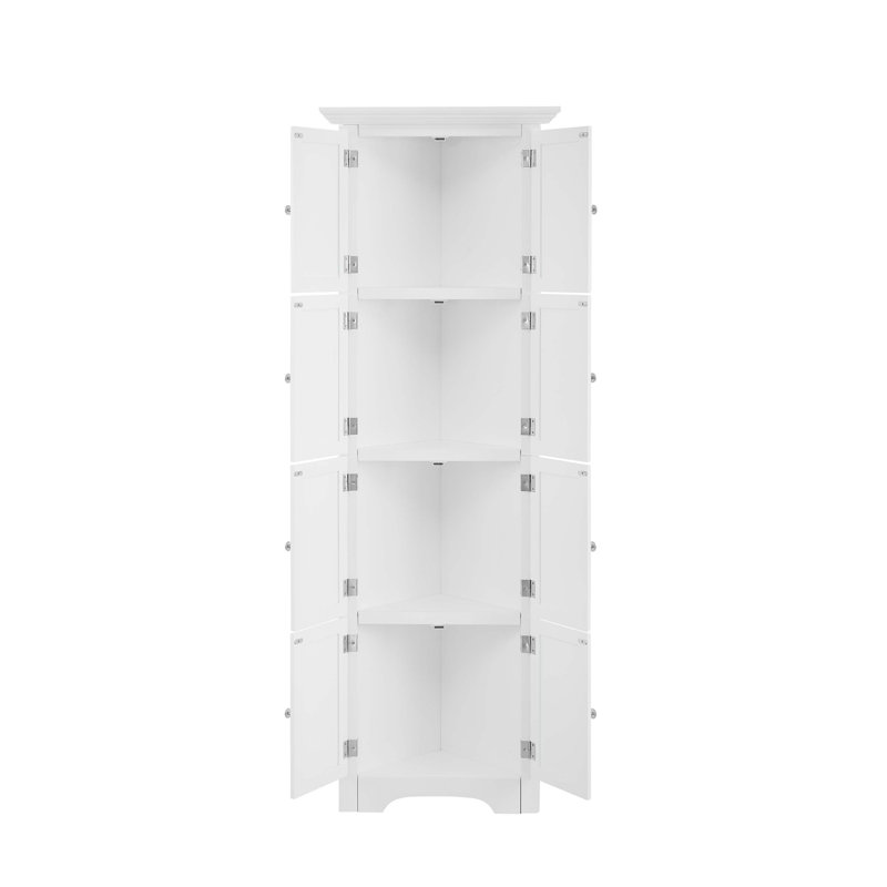 Solid Wood Freestanding Bathroom Cabinet, White