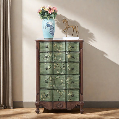 Rustic Painted Wooden Unique Accent Chest