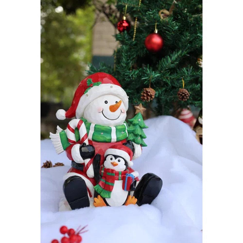 Snowman Penguin Christmas Decor with LED Lights Battery Operated Indoor Use Only Hi-Line Gift Ltd.