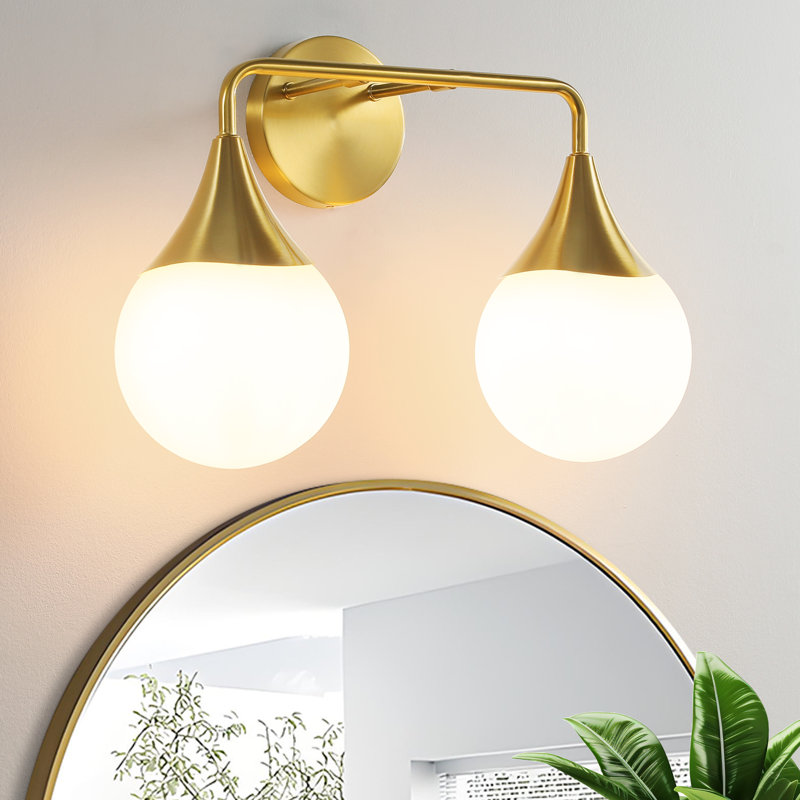 Kanza Dimmable Bathroom Vanity Light, Gold, 2
