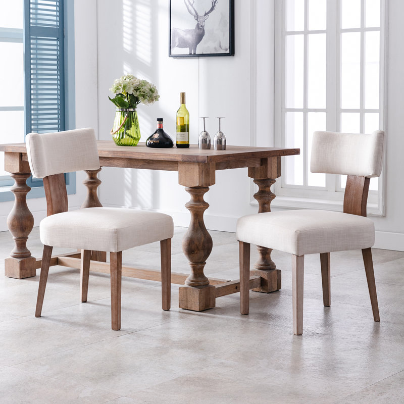 Femke 50cm H Linen Upholstered Side Chair in Beige, Beige