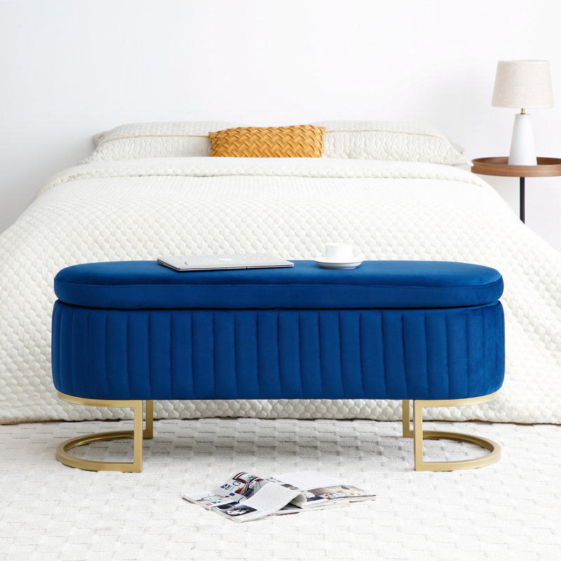 Storage Bedroom Bench, Blue