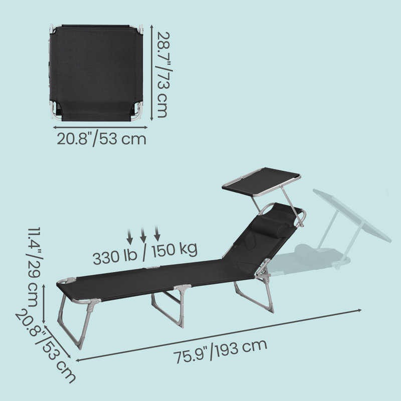 Salerna 193cm Long Single Chaise, Black