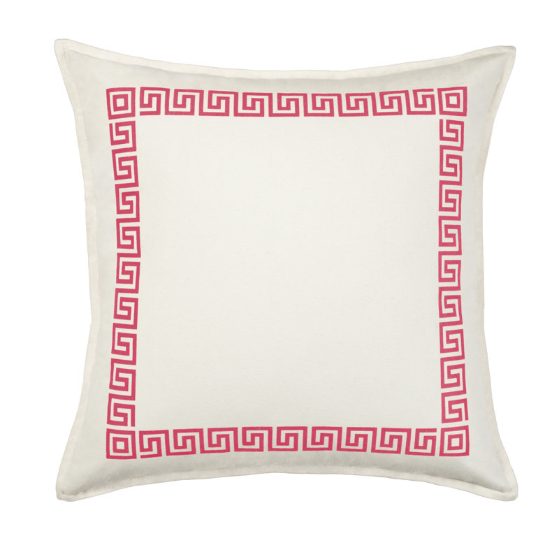 Geometric Throw Pillow, Rasberry