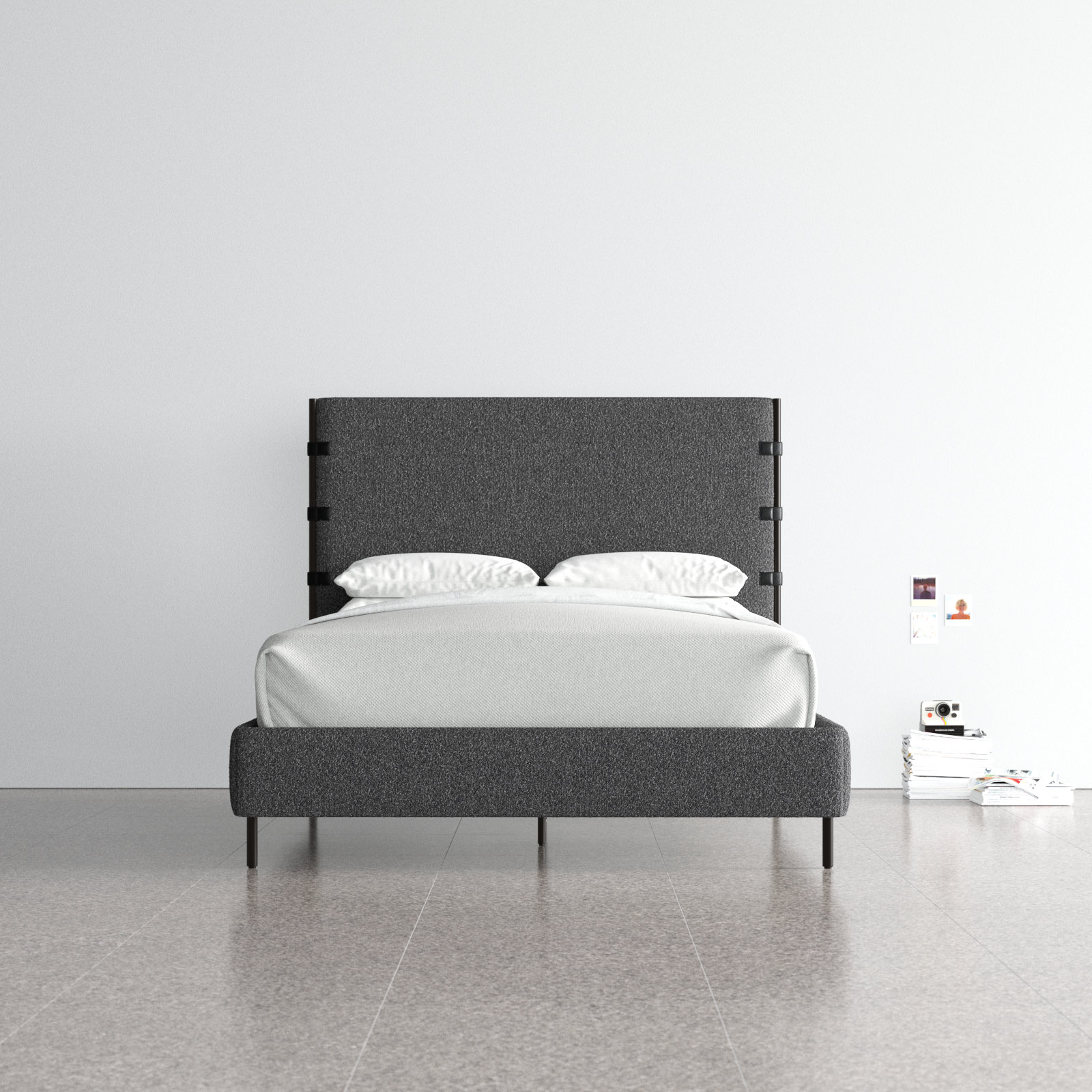 Elmfield Upholstered Metal Bed, Queen