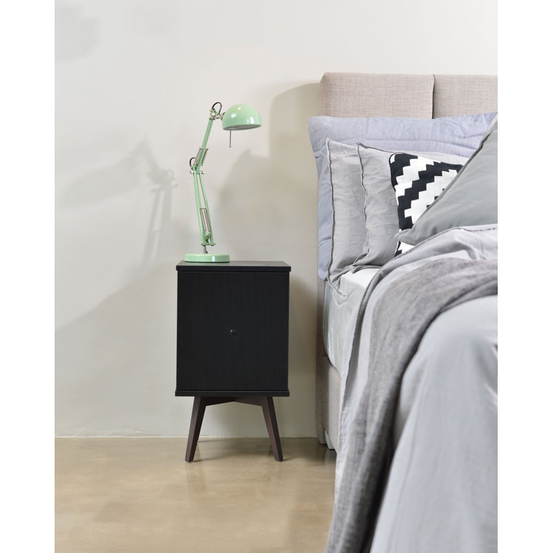 Holzheimer 35.2 cm W Bedside Table, Black
