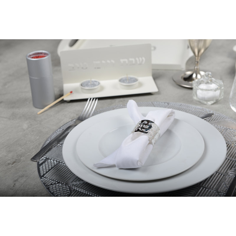 Geometric Round Placemat, Silver